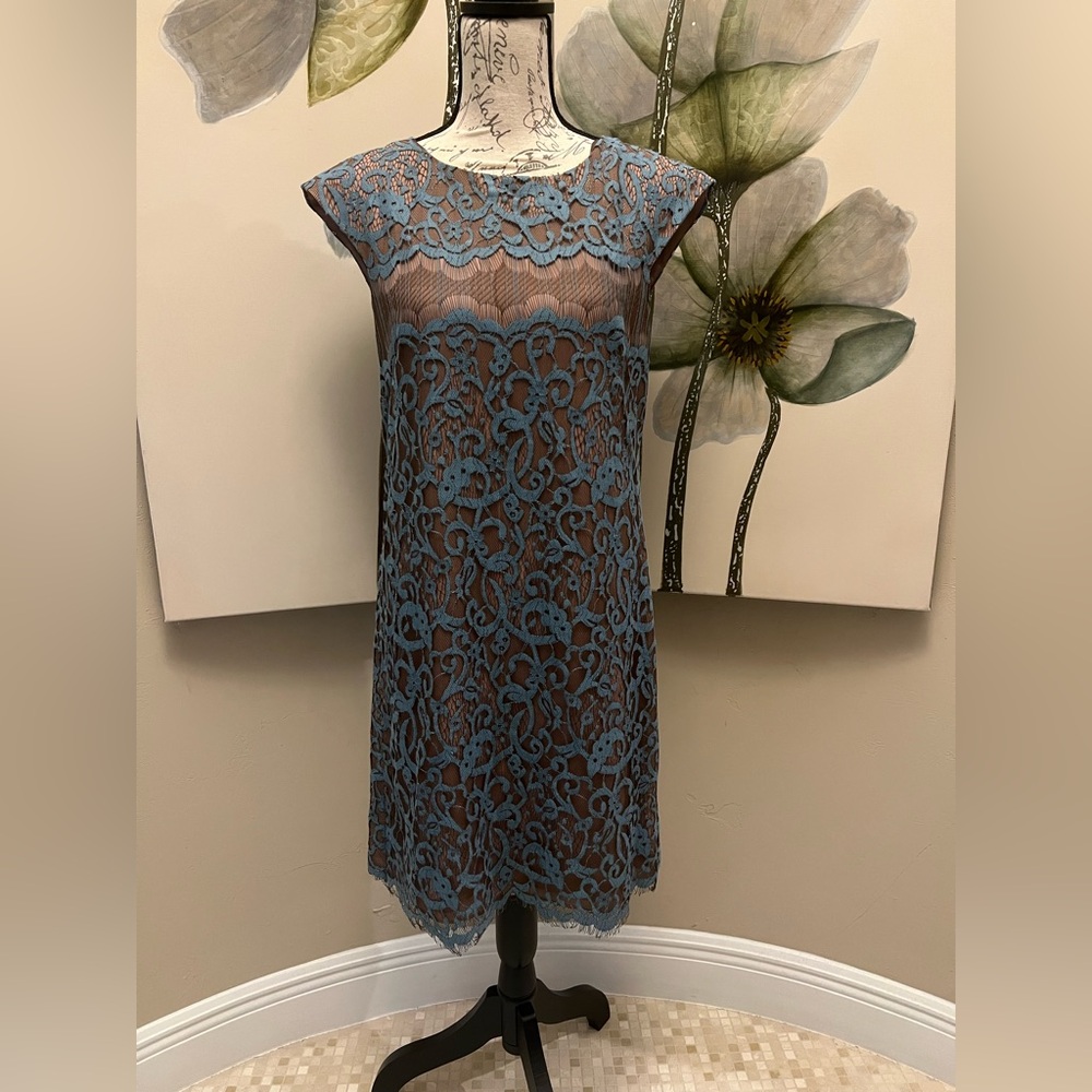Suzi Chin for Maggy Boutique Lace Overlay Dress - Size 4 Like New!
